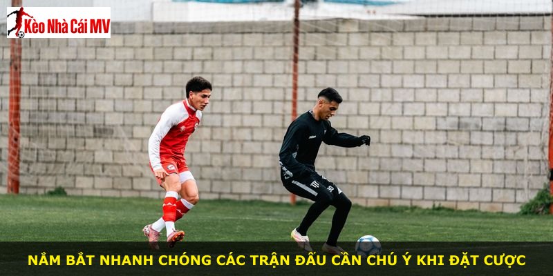 Nắm bắt nhanh chóng các trận đấu cần chú ý khi đặt cược